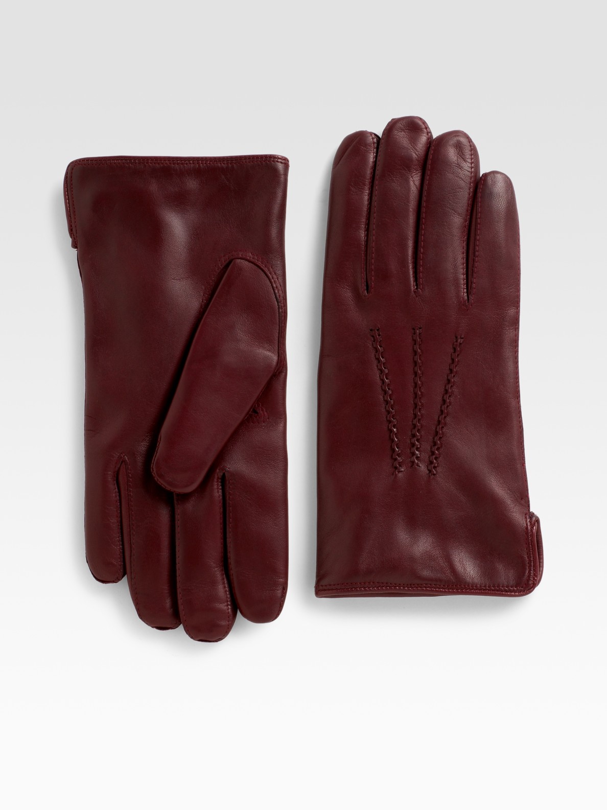 Saks fifth avenue Nappa Leather Cashmerelined Gloves in Purple for Men ...
