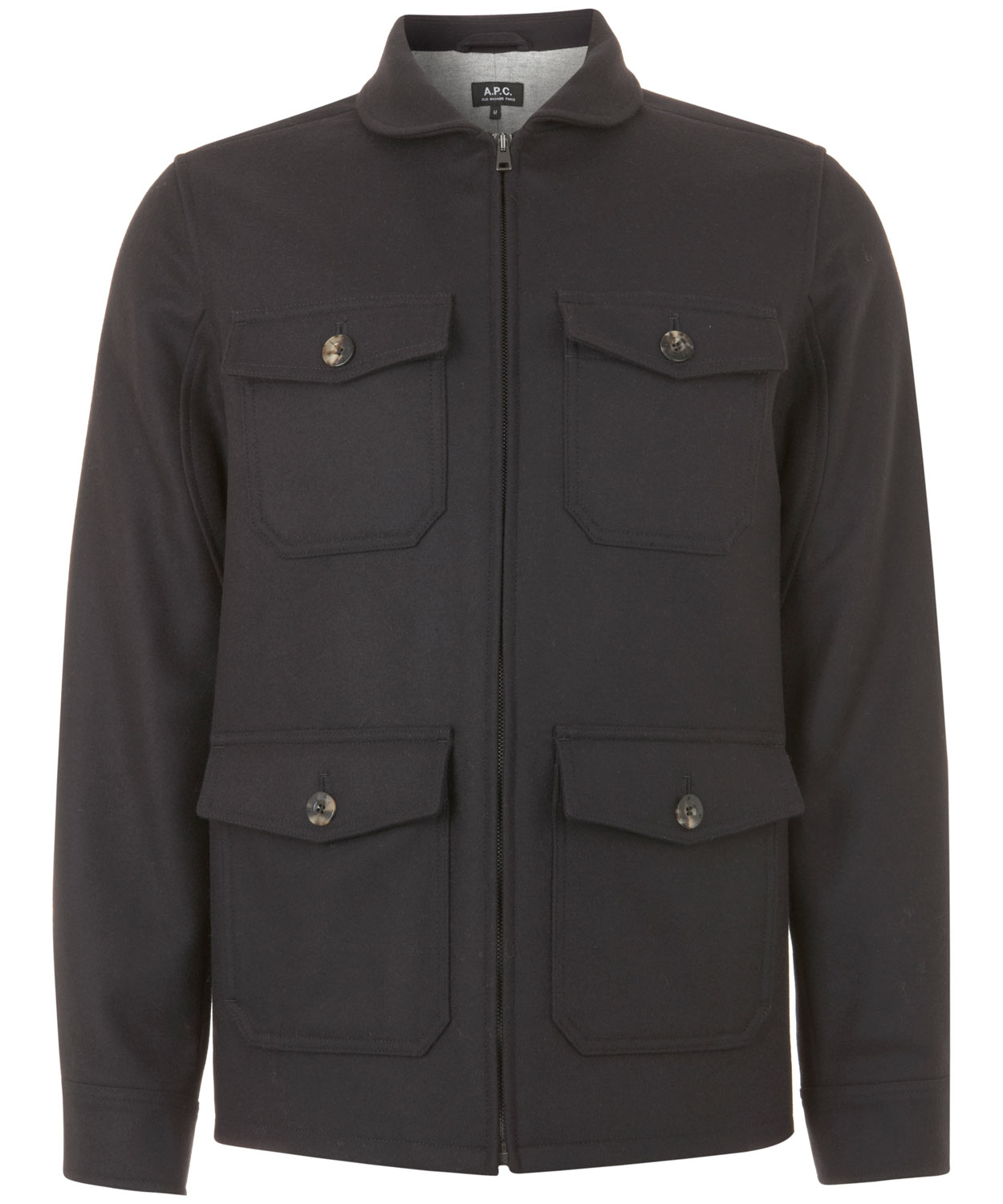 A.p.c. Navy Four Pocket Wool Jacket in Blue for Men | Lyst