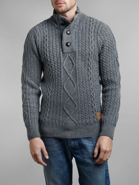 Barbour Funnel Neck Kirkham Half Button Jumper in Gray for Men (grey ...