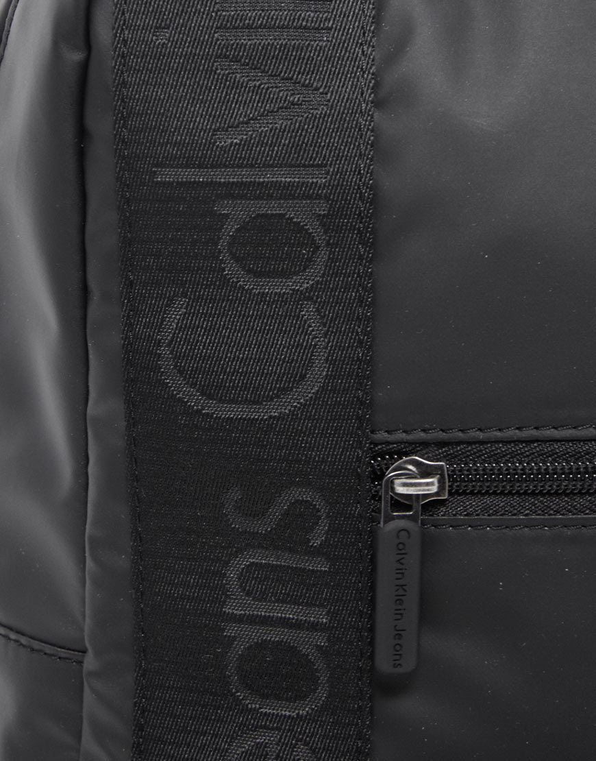 black leather calvin klein backpack
