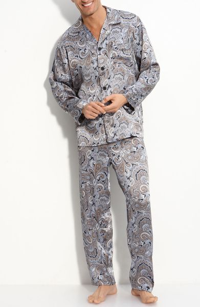 Majestic Paisley Silk Pajamas in Blue for Men (coal) | Lyst