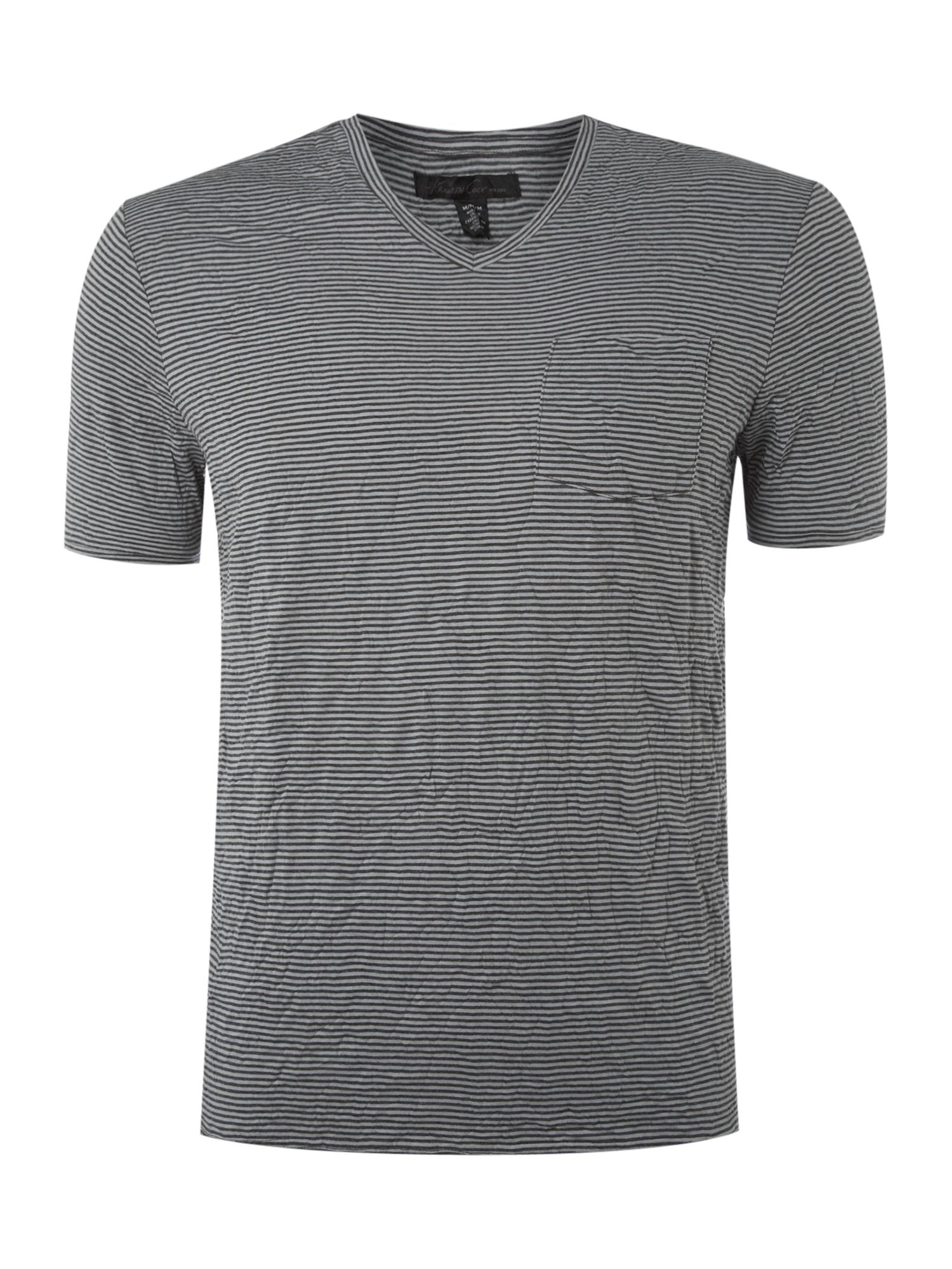 Kenneth Cole Shirt Sleeved Striped Vneck Tshirt in Gray for Men (grey ...