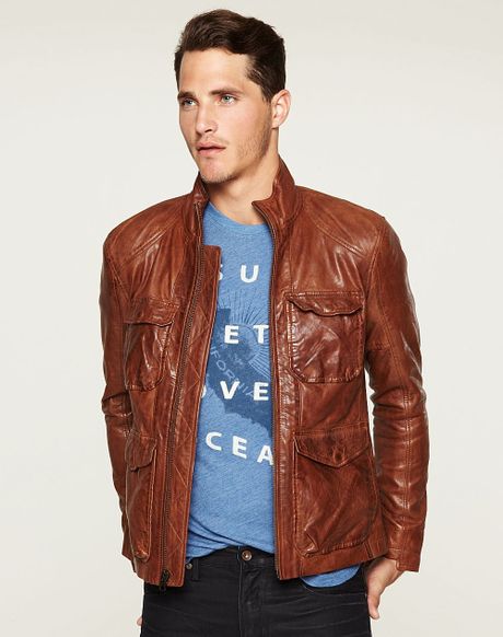 Lucky Brand Lucky Legend The Zipper Leather Jacket in Brown for Men | Lyst