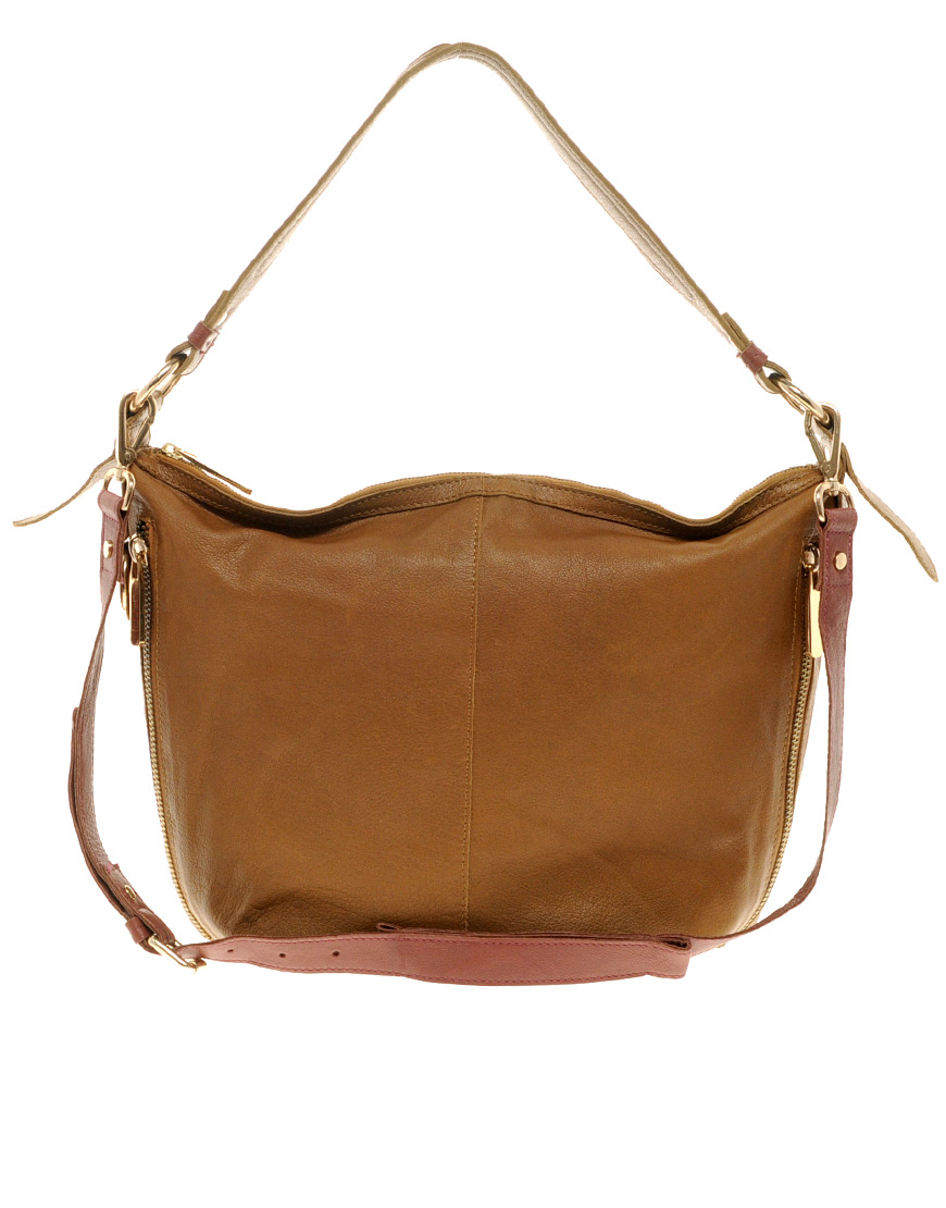 Lyst River island Leather Slouch Bag in Brown