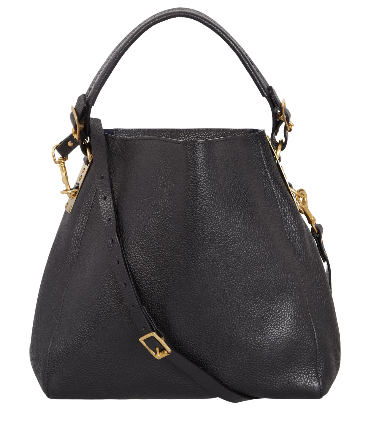 Lyst - Sophie Hulme Black Leather Stamped Bucket Bag in Black