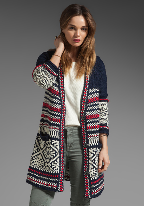 Free people Annabelle Cardigan in Blue (navy) | Lyst