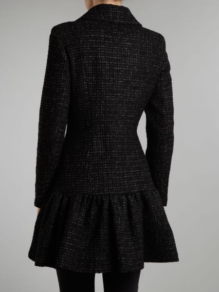 Helene Berman Sparkle Wool Frock Coat in Black | Lyst