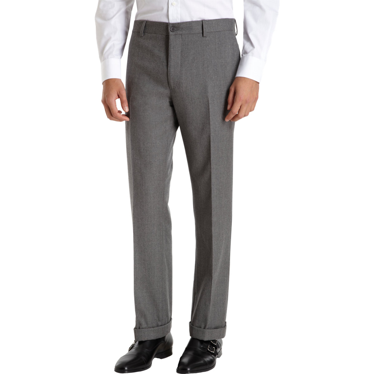 Ralph Lauren Black Label Flannel Straight Leg Dress Pants in Gray for ...