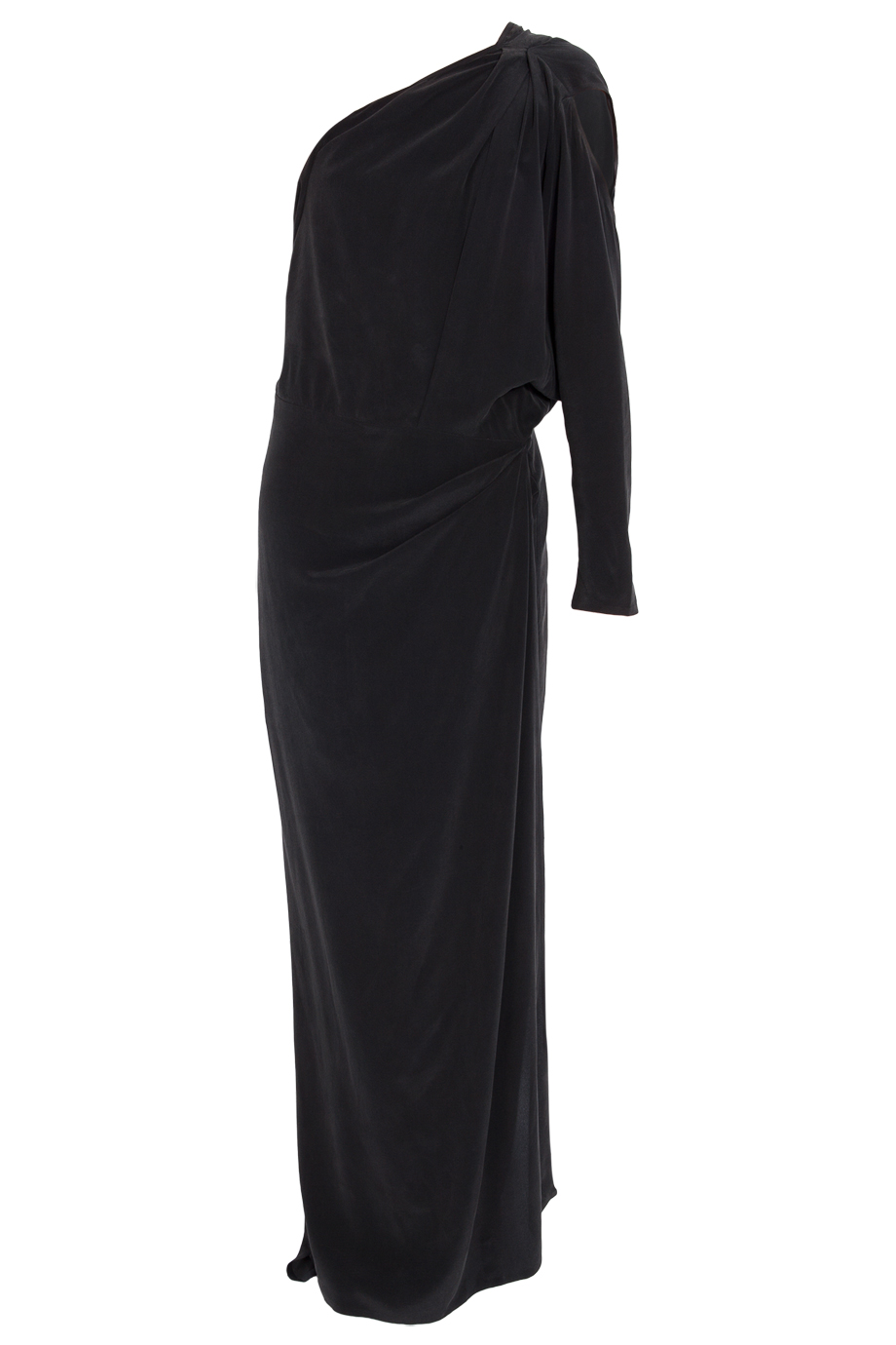 Acne studios One Shoulder Silk Maxi Dress in Black | Lyst