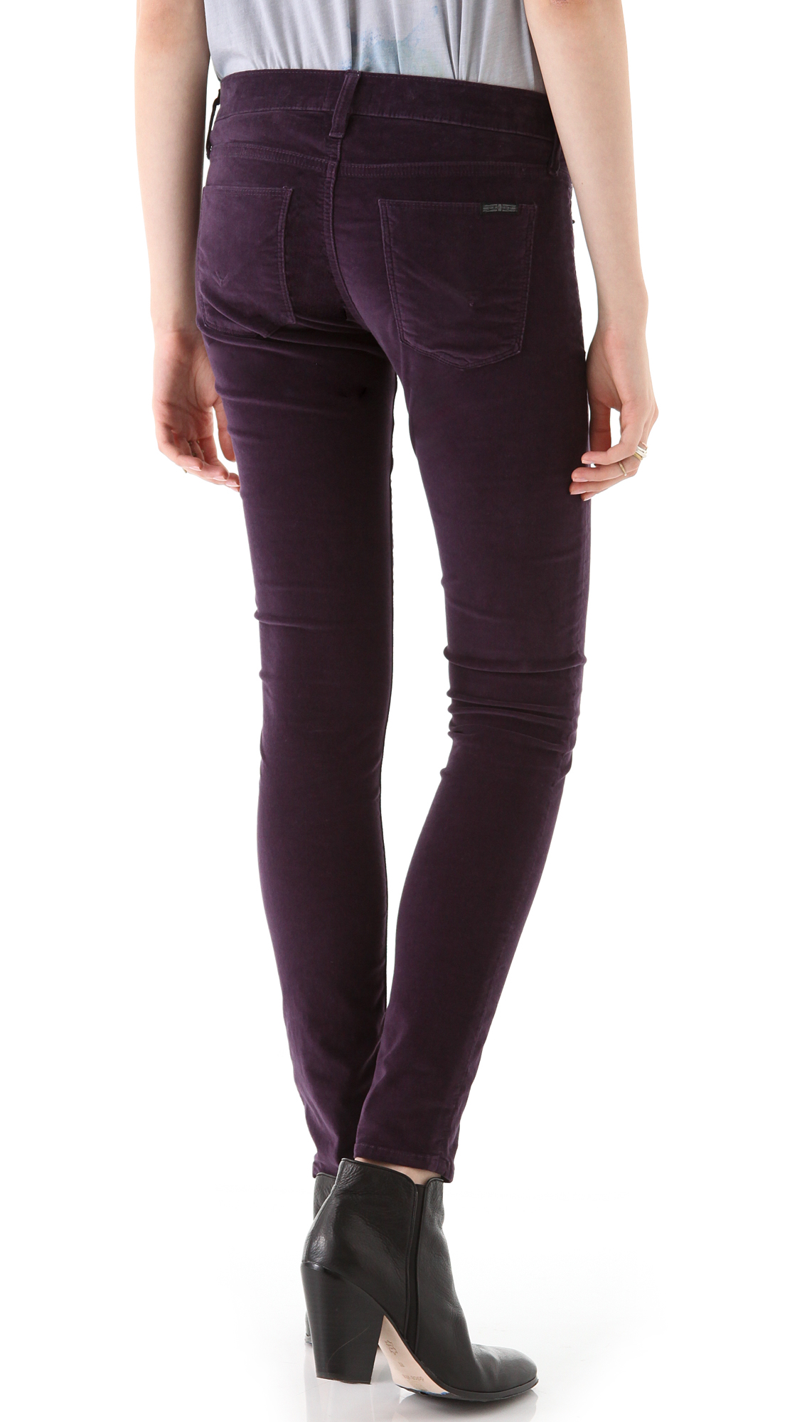 purple velvet jeans