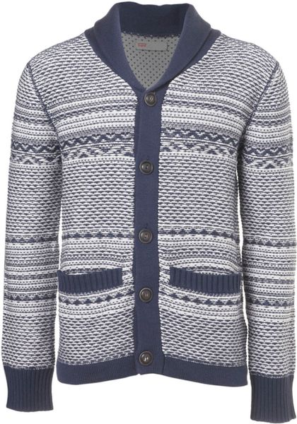 Levi's Jacquard Cardigan in Blue for Men | Lyst