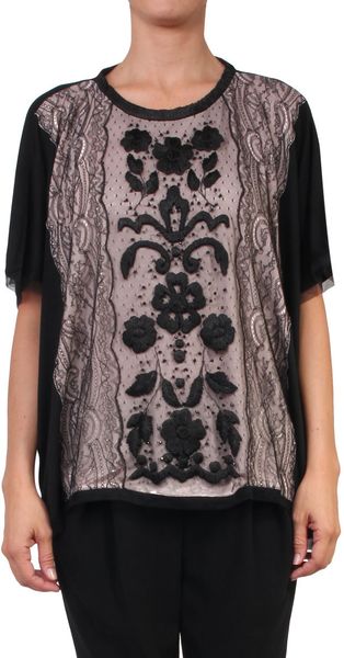 Valentino Couture T-shirt with Ramage Embroidery in Black | Lyst