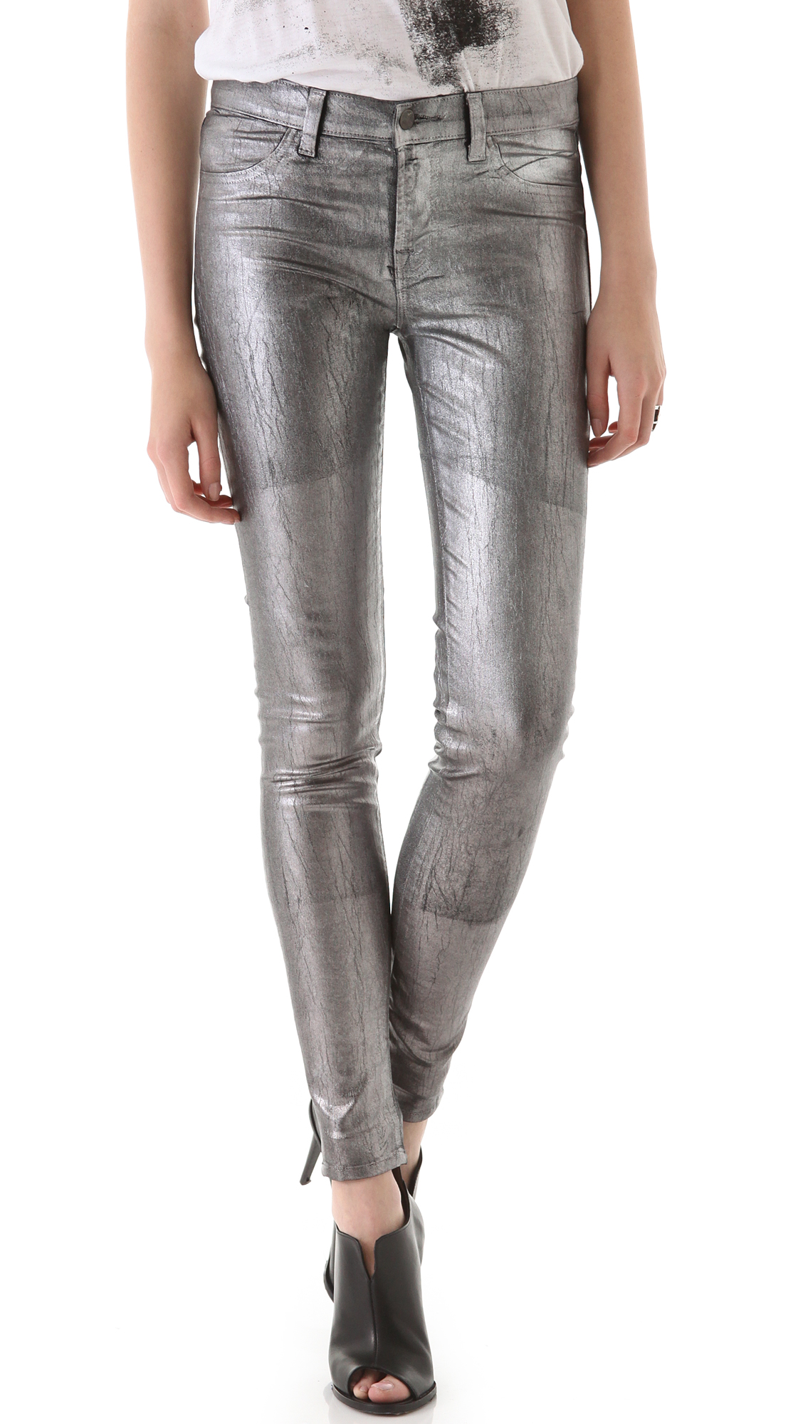 Lyst - J Brand 801 Coated Legging Jeans in Metallic