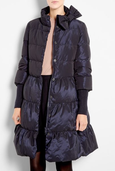 Red Valentino Fitted Puffer Coat in Blue | Lyst