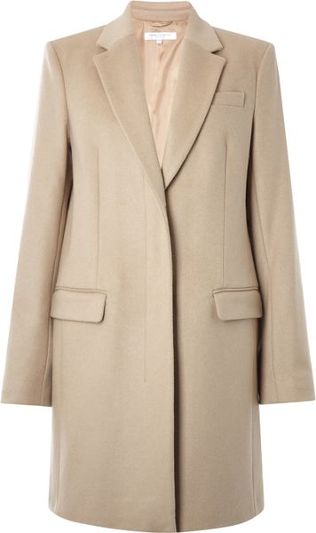 French Connection Annie Wool Coat in Beige (camel) | Lyst