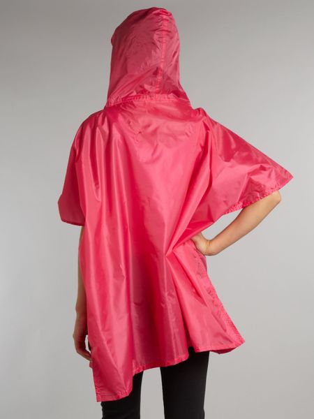 Hunter Hooded Pocket Pac A Mac Poncho in Pink | Lyst
