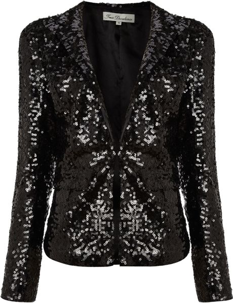 True Decadence Sequin Blazer in Black | Lyst