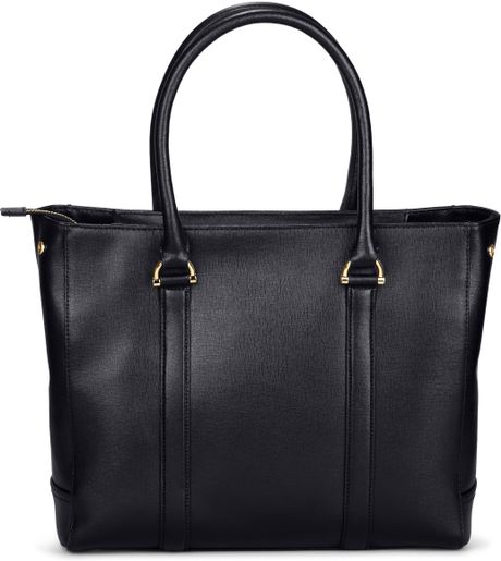C. Wonder Saffiano Leather Gusset Tote in Black | Lyst