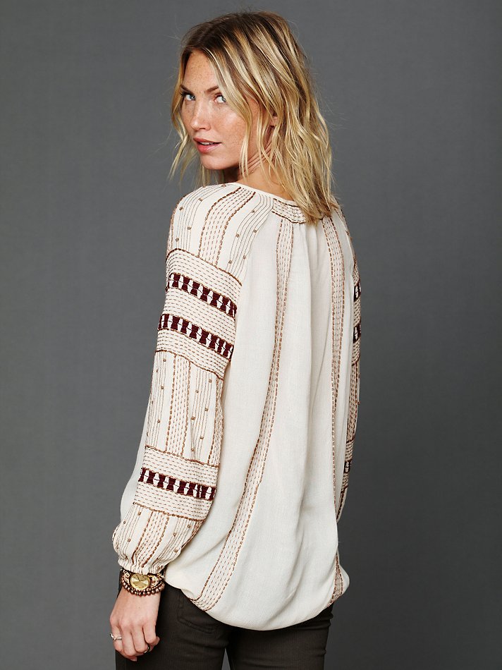 Free people Beaded Wavelengths Tunic in Natural | Lyst