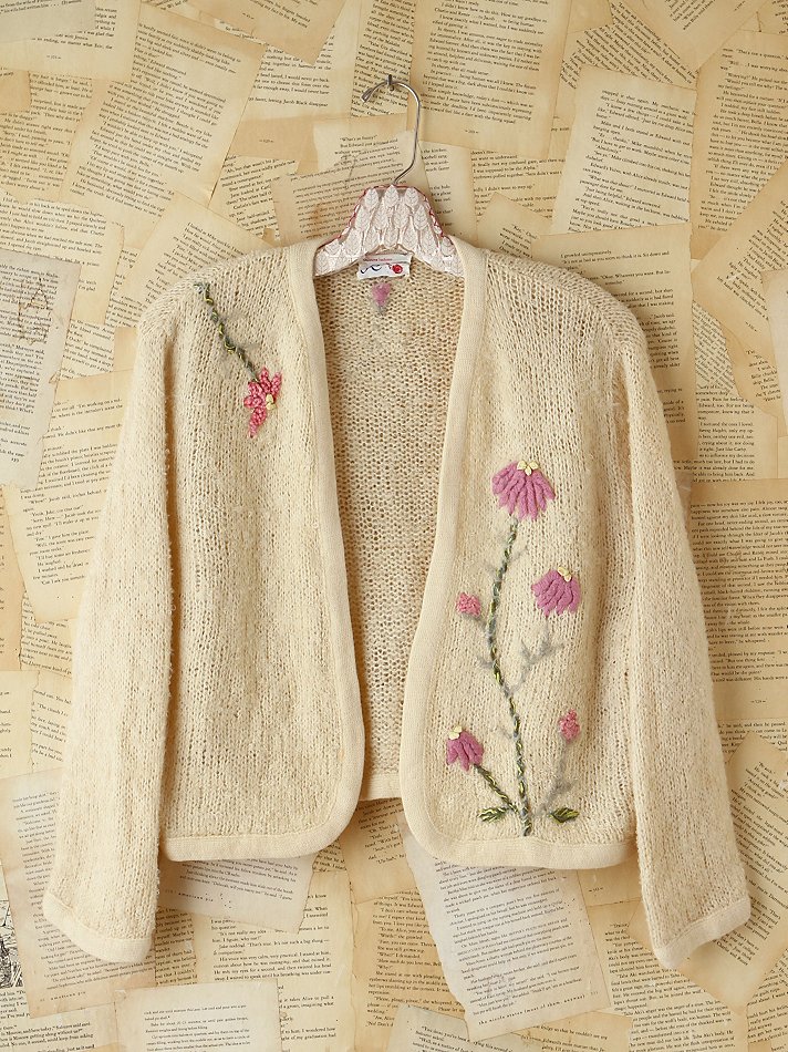 Free people Vintage Floral Embellished Knit Cardigan Lyst
