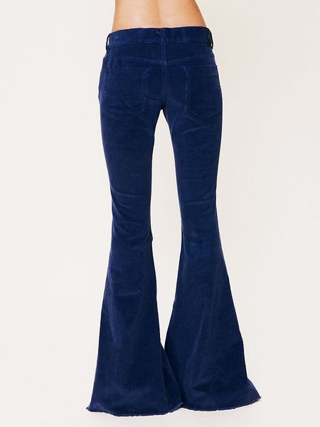 Free People Cord Killer Super Flare Jeans in Blue (night sky) | Lyst