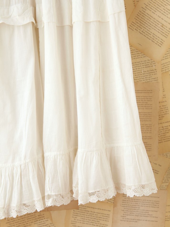 Lyst - Free People Vintage Long Tiered Lace Skirt in White