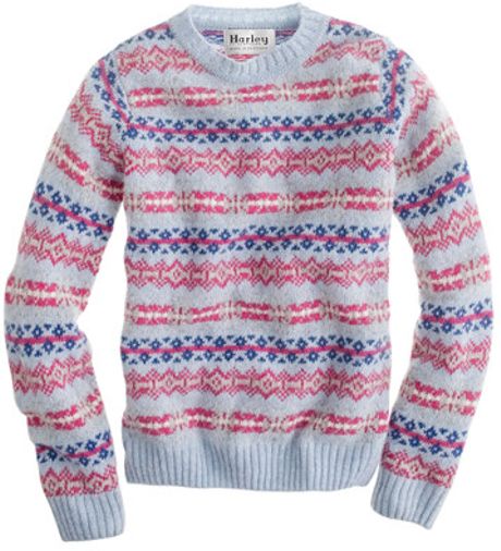 J.crew Harley Of Scotland Fair Isle Sweater in Blue (morning sky) | Lyst