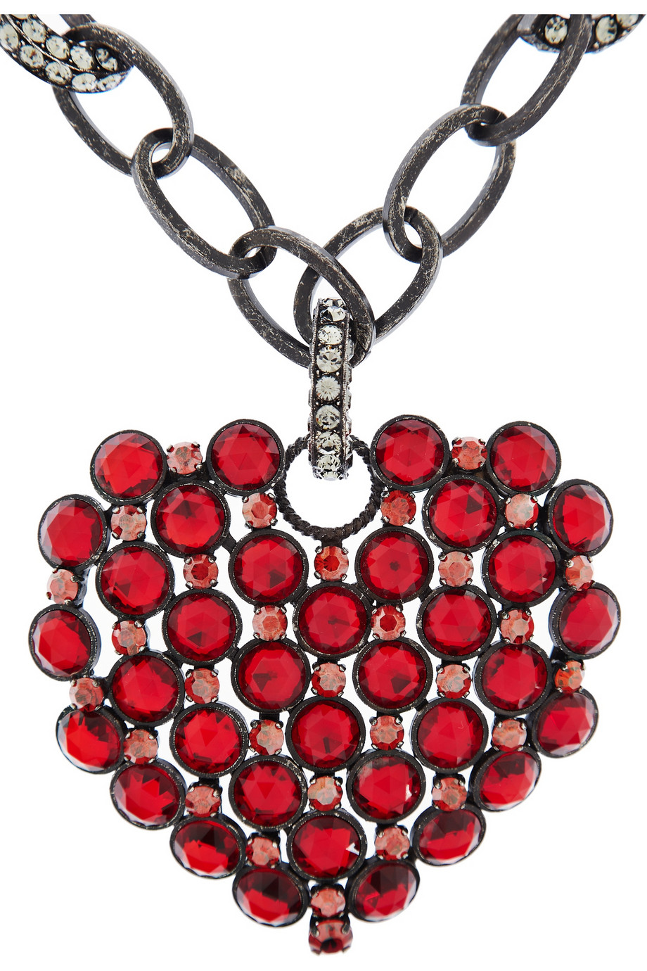 Lyst - Lanvin Crystal Heart Necklace in Metallic