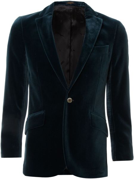 Simon Carter Velvet Jacket in Blue for Men (teal) | Lyst