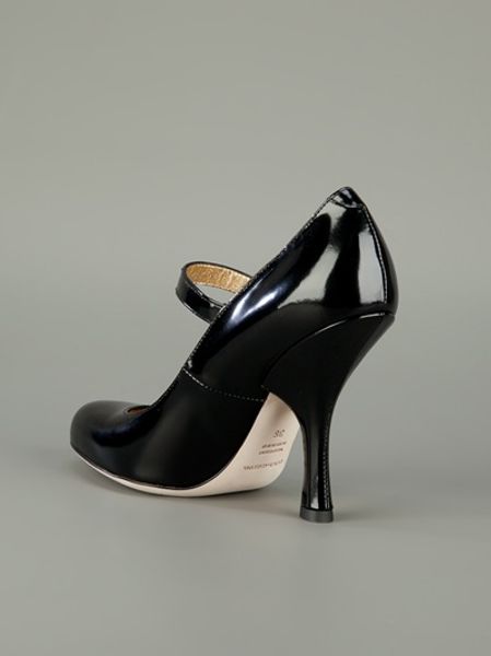 Dolce & Gabbana Strap Front High Heels in Black | Lyst