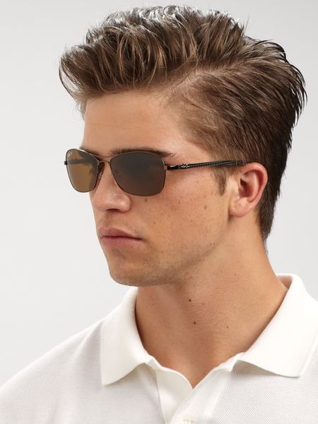 Ray-ban Tech Square Aviator Sunglasses in Brown for Men | Lyst