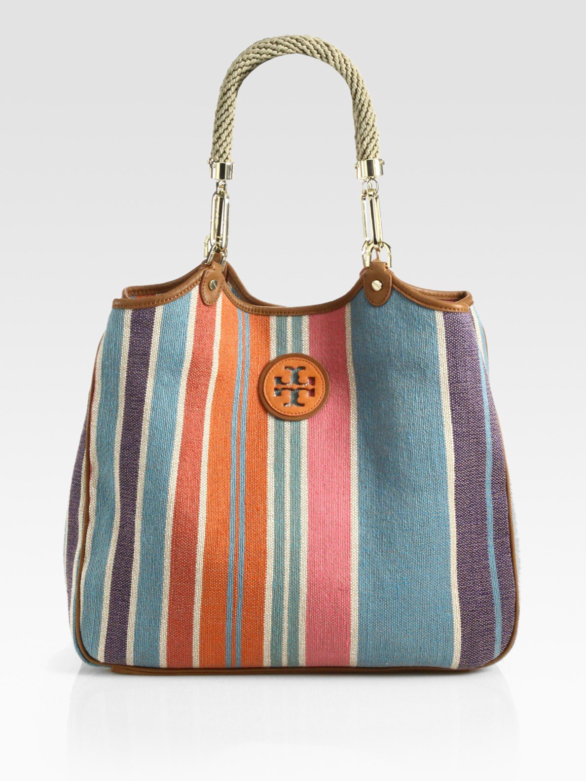 tory burch ella striped tote