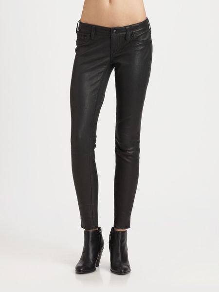 True Religion Casey Leather Pants in Black | Lyst