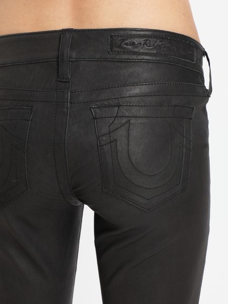True Religion Casey Leather Pants in Black | Lyst