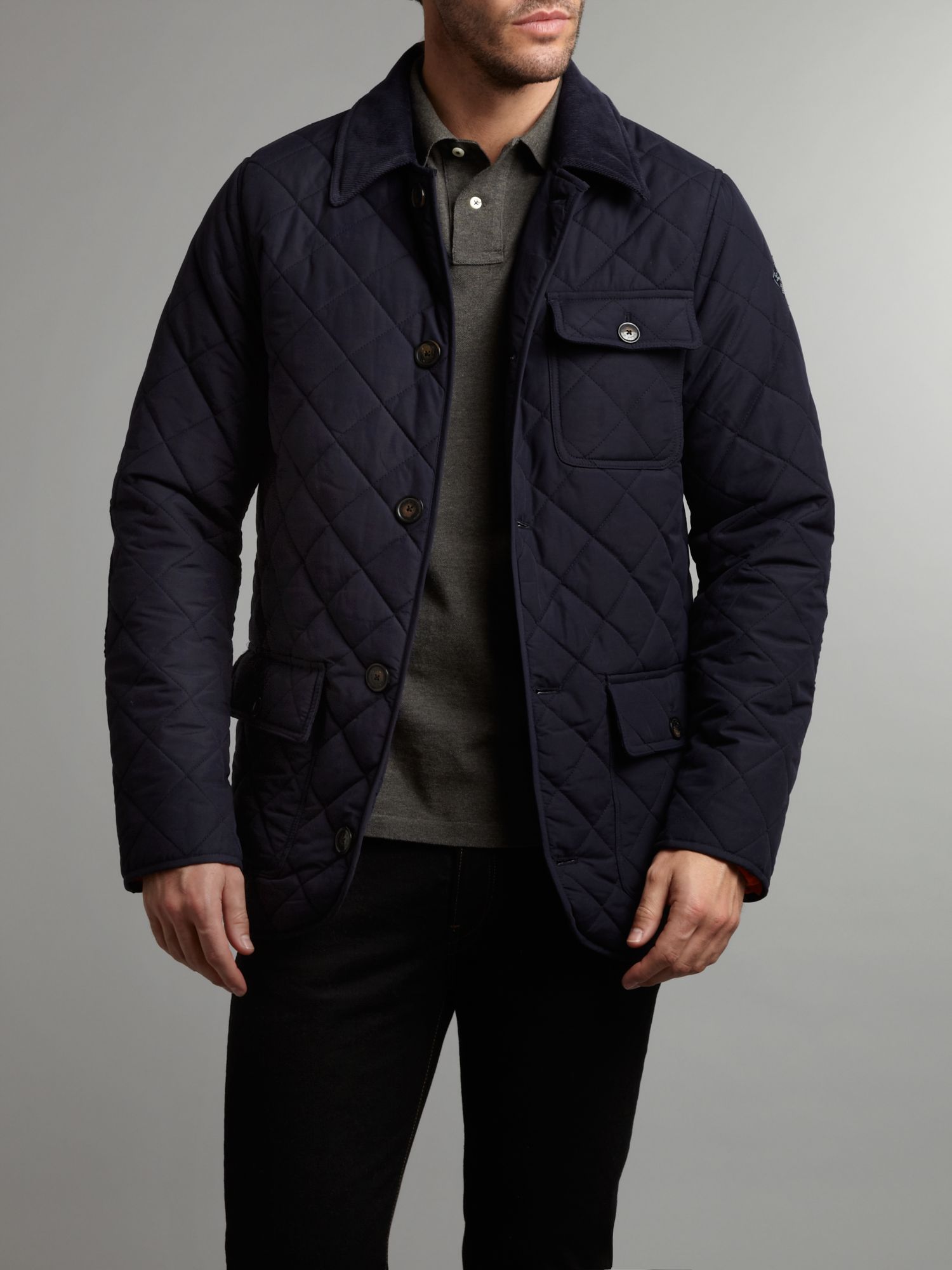 Gant Quilted Mid Length Jacket in Blue for Men | Lyst