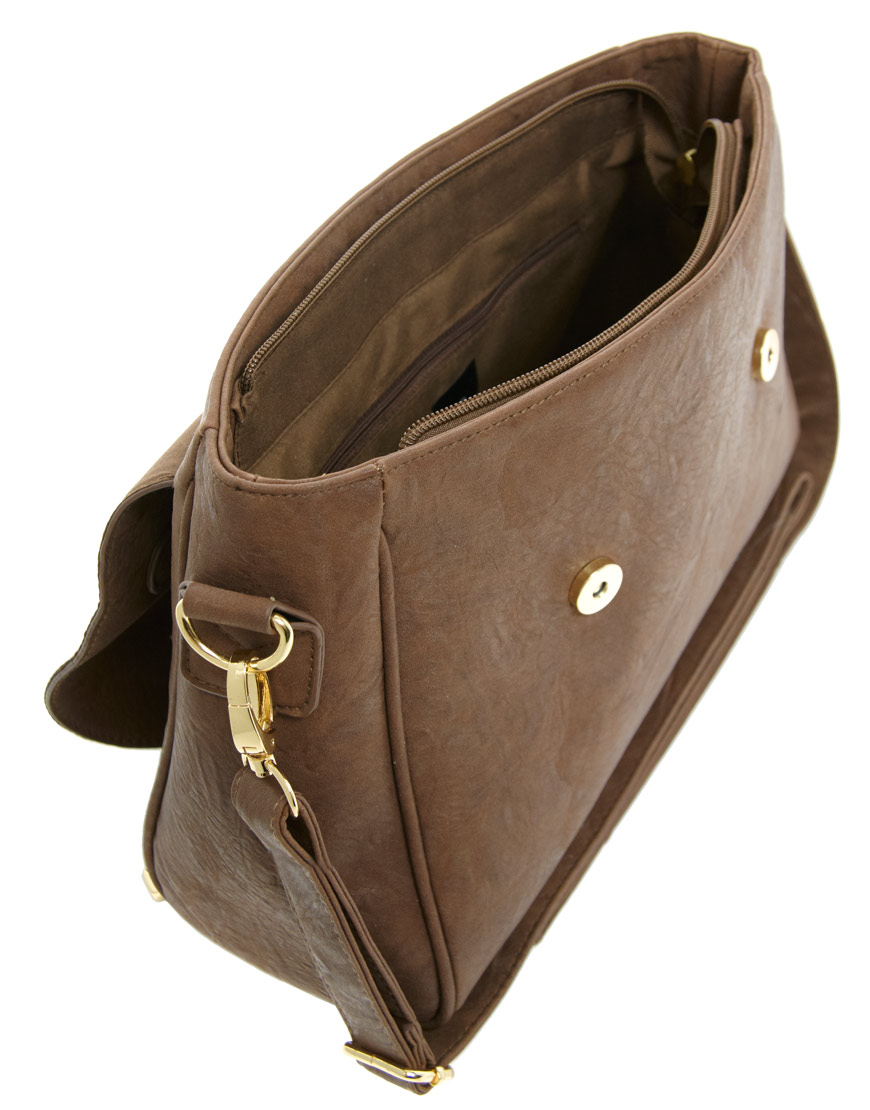 Lyst Asos Metal Tip Satchel in Brown