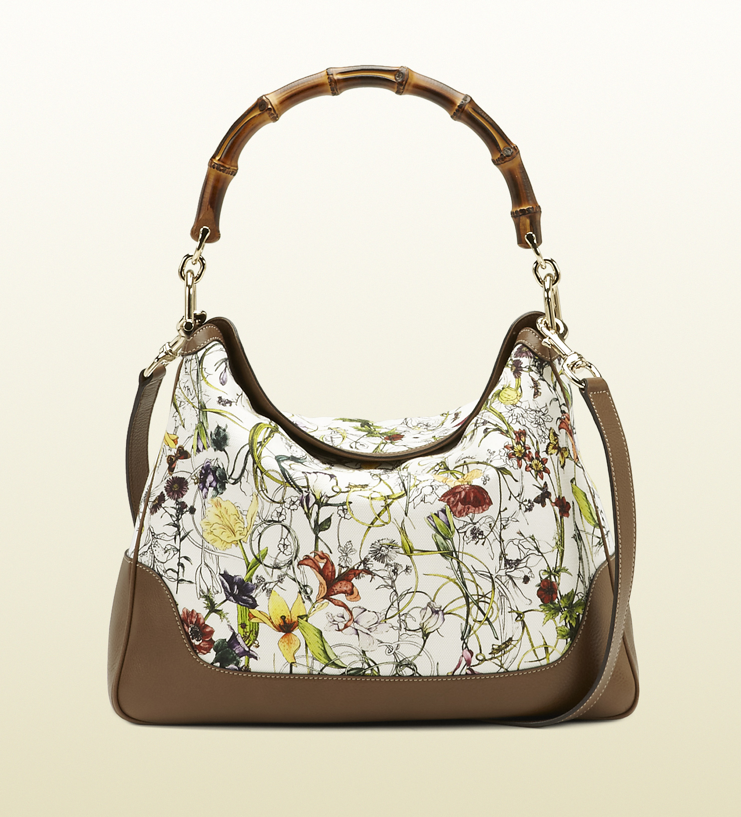 Gucci Diana Flora Canvas Bamboo Shoulder Bag in Multicolor (bamboo) | Lyst