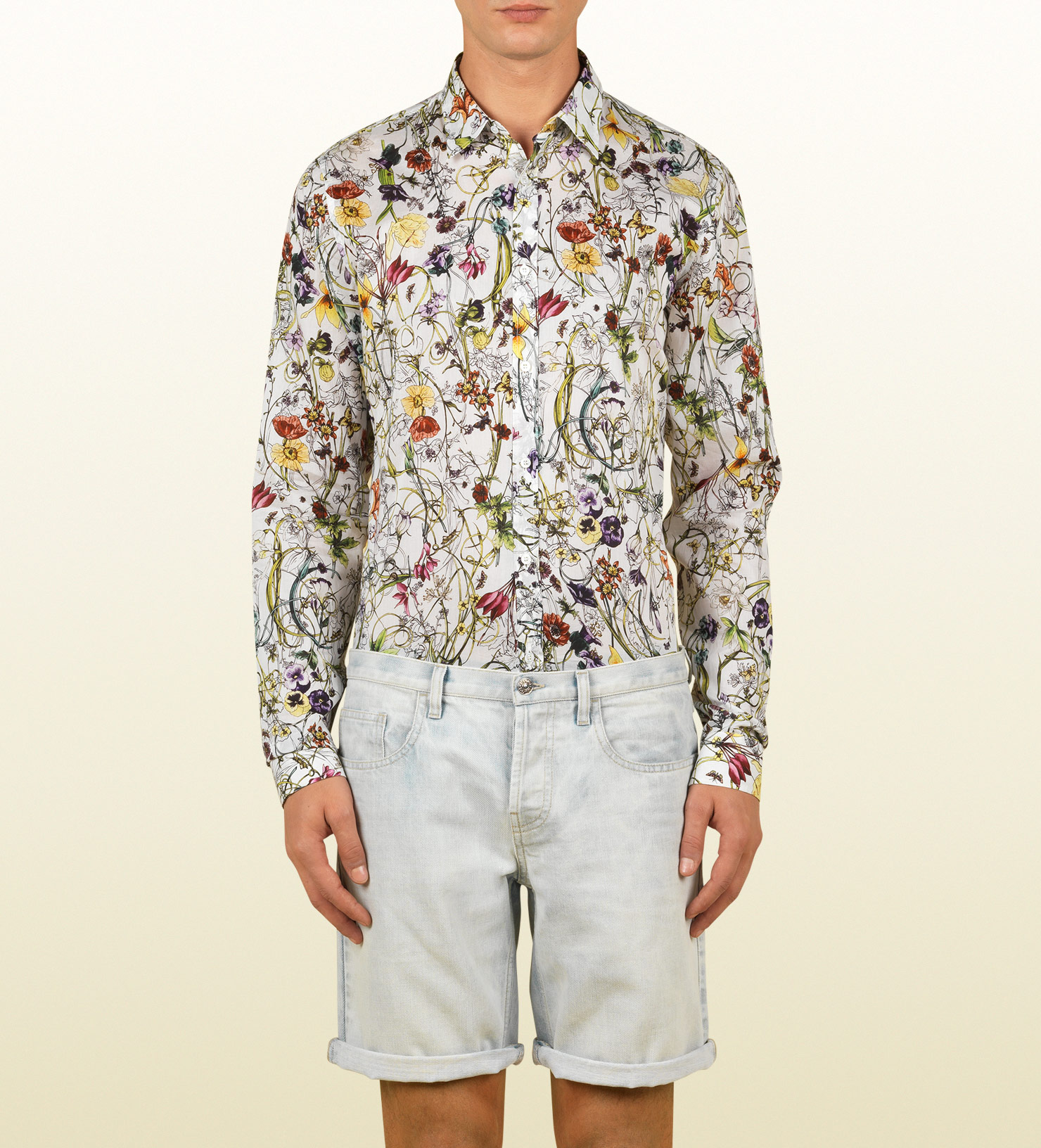 Gucci Mini Infinity Flora Print Shirt for Men | Lyst