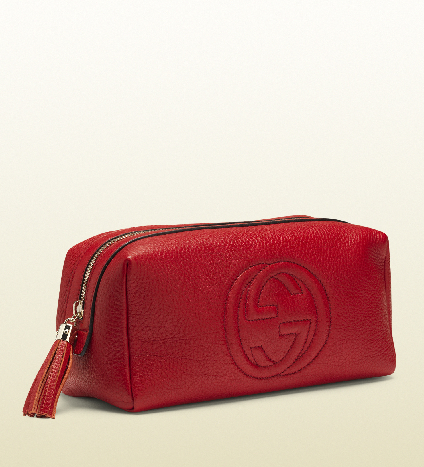 Lyst - Gucci Soho Large Red Leather Cosmetic Bag in Red