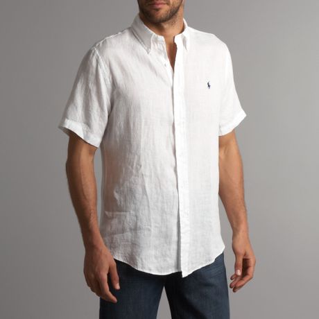 linen shirt ralph lauren short polo sleeved