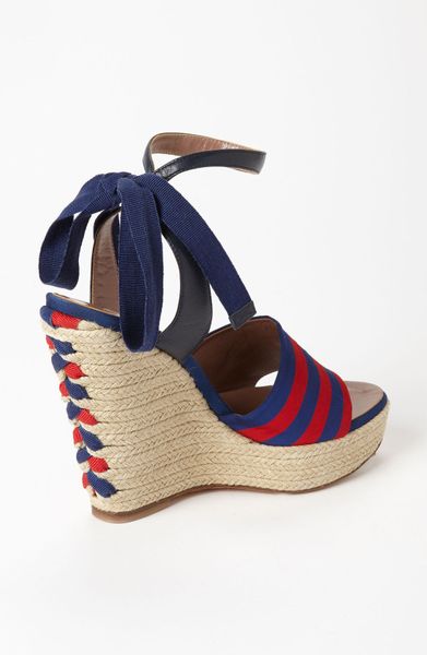 Tabitha Simmons Ankle Wrap Espadrille Sandal in Blue (navy/ red ...