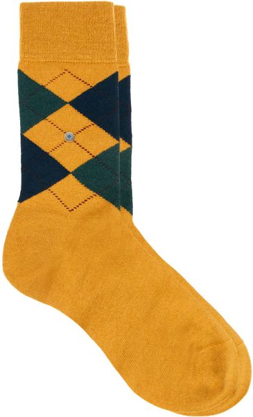 Burlington Edinburgh Argyle Socks in Gold for Men (yellow) | Lyst