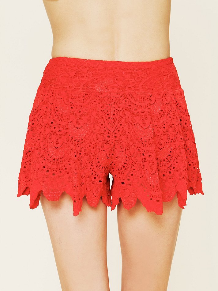 Lyst Free people Spanish Lace Shorts in Red
