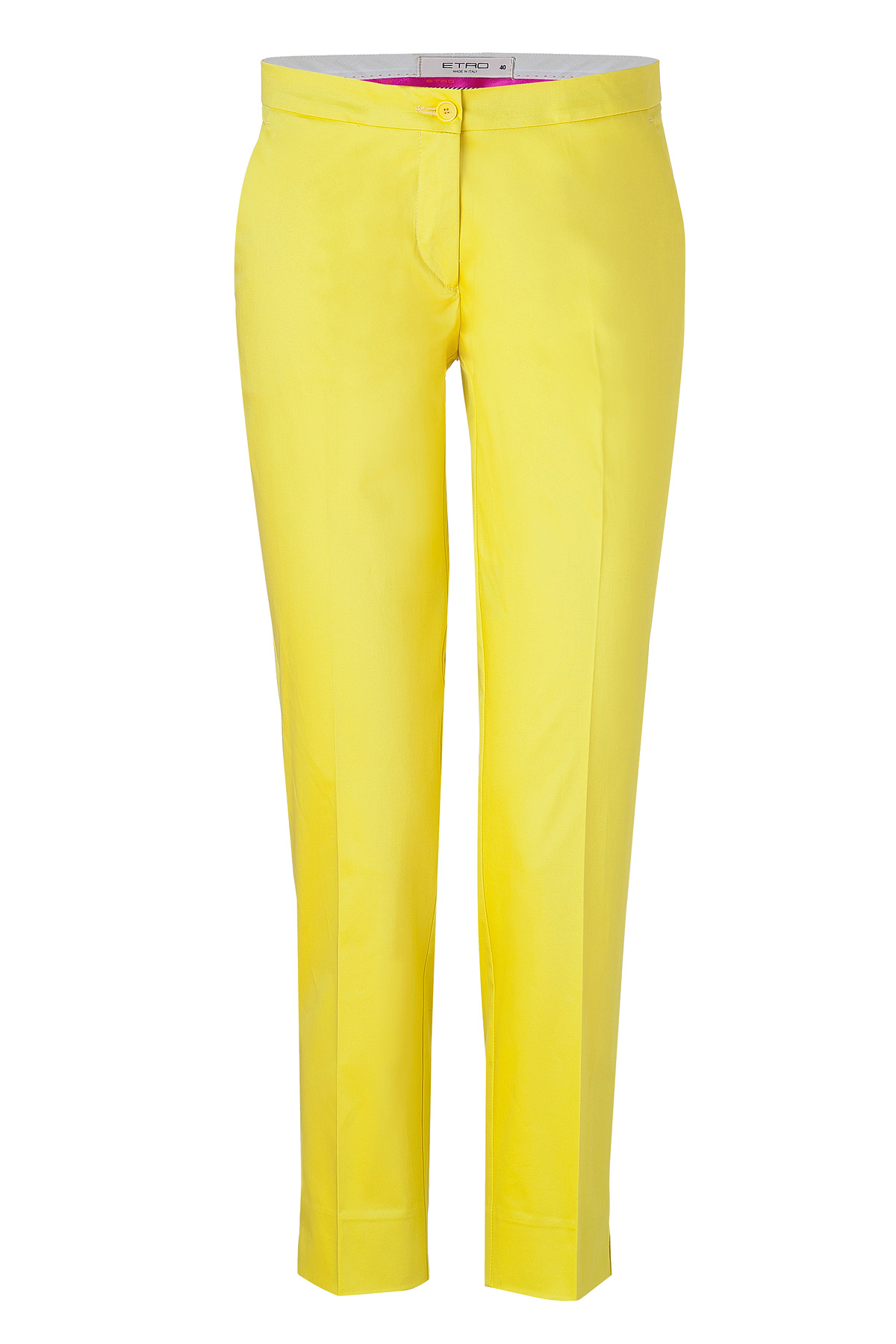 Lyst - Etro Grapefruit Yellow Cotton Stretch Ankle Pants in Yellow