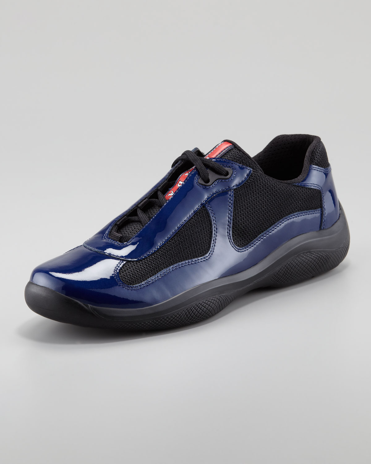 Lyst - Prada Americas Cup Patent Leather Sneaker in Blue for Men