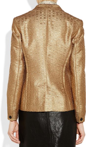 Rag & Bone Metallic Brocade Tuxedo Jacket in Gold | Lyst