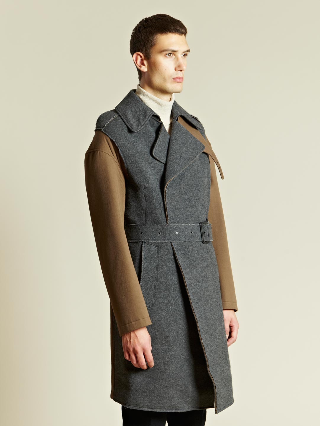 Lyst - Lanvin Lanvin Mens Contrast Manteau Coat in Natural for Men