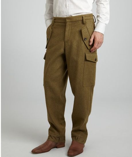 Marc By Marc Jacobs Wool Melange Melton Pants in Green for Men ...