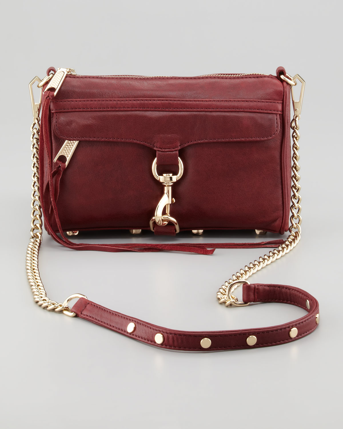 Rebecca Minkoff Mini Mac Crossbody Bag Burgundy in Red (burgundy) | Lyst