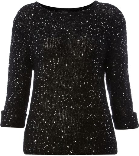Therapy Sequin Knit Jumper in Black | Lyst
